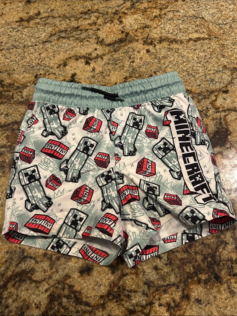 Kids' Minecraft Creeper Swim Shorts